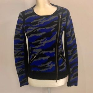 DVF Blue Camo Moto sweater
